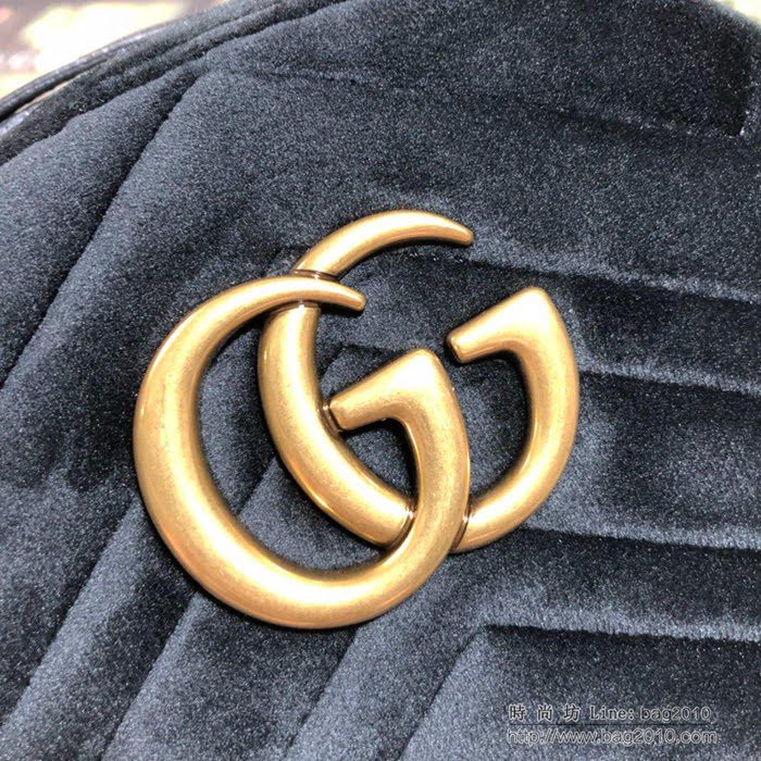 GUCCI古馳女包 新款 專櫃品質 524568 進口牛皮 原廠五金 黑絨 雙肩包  ydgq3159